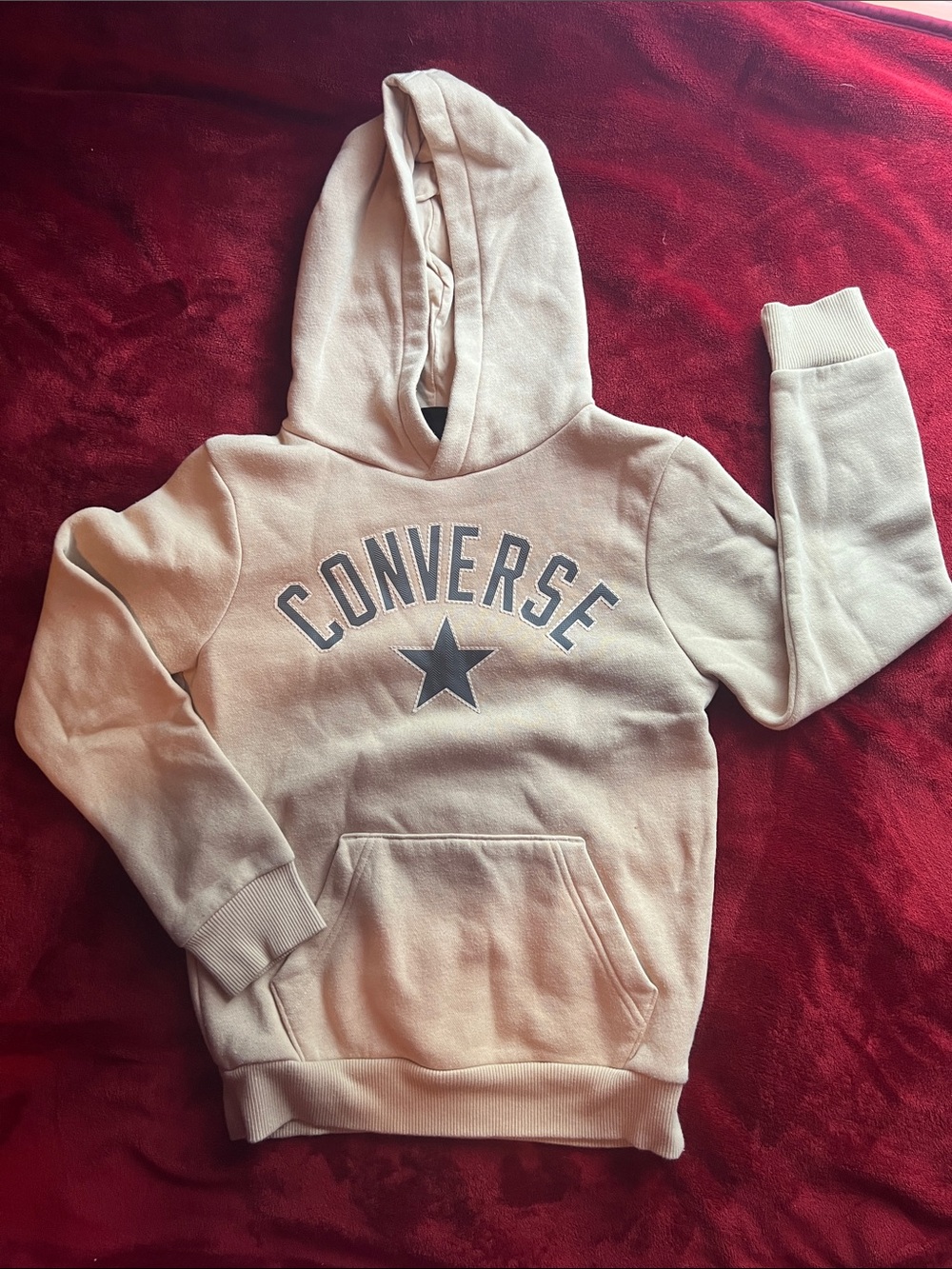 Converse Cream Hoodie with Gray Logo